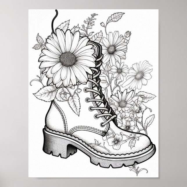 Fall/Autumn Adult Colouring Poster (Front)