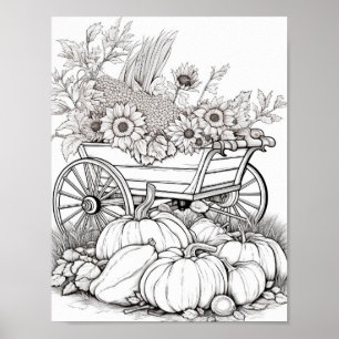 Fall/Autumn Adult Colouring Poster
