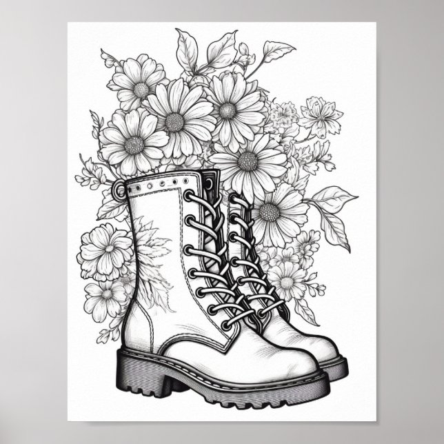 Fall/Autumn Adult Colouring Poster (Front)