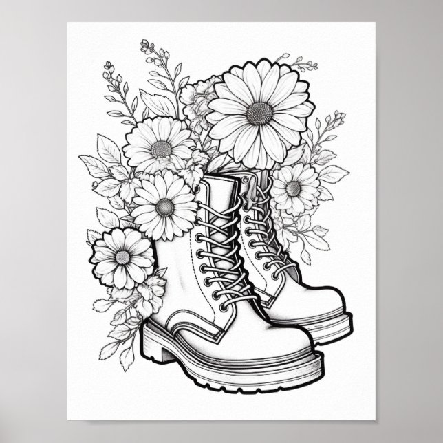 Fall/Autumn Adult Colouring Poster (Front)