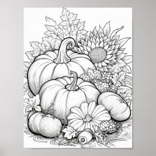 Fall/Autumn Adult Colouring Poster