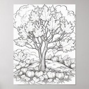 Fall/Autumn Adult Colouring Poster