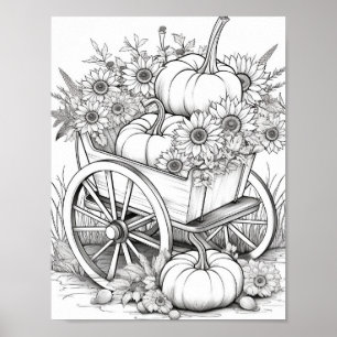 Fall/Autumn Adult Colouring Poster