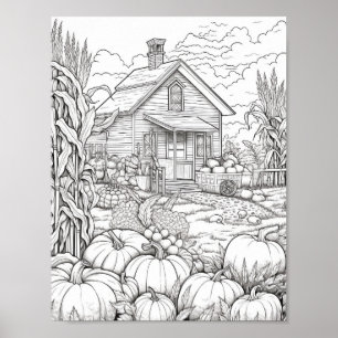 Fall/Autumn Adult Colouring Poster