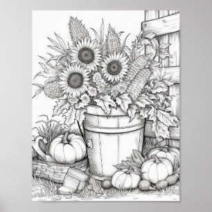 Fall/Autumn Adult Colouring Poster