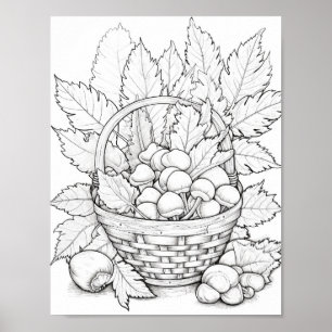 Fall/Autumn Adult Colouring Poster