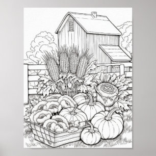 Fall/Autumn Adult Colouring Poster