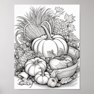 Fall/Autumn Adult Colouring Poster