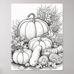 Fall/Autumn Adult Colouring Poster