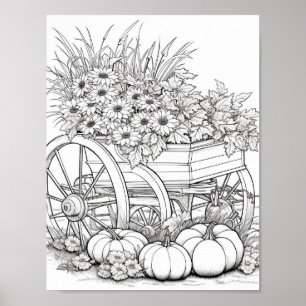 Fall/Autumn Adult Colouring Poster