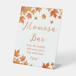 Fall Autumn Baby Shower Momosa Bar Pedestal Sign