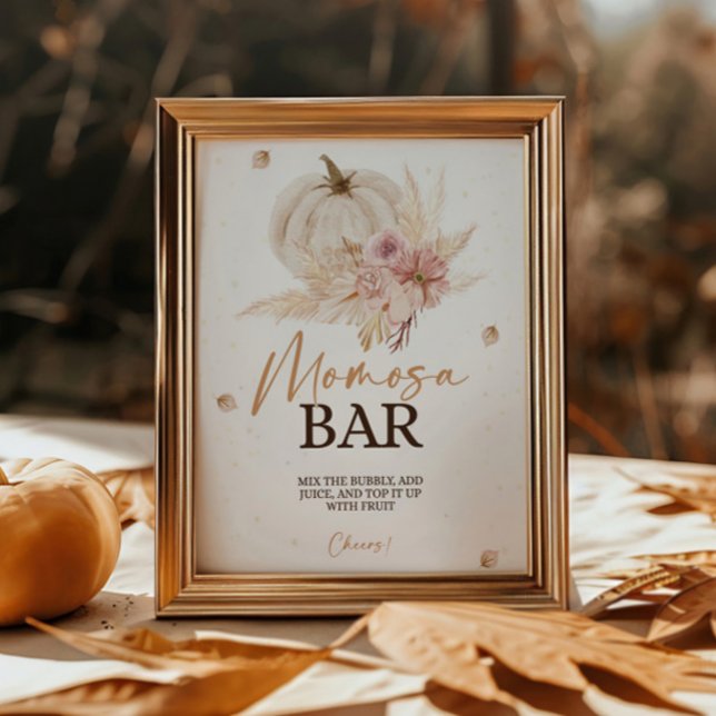 Fall Autumn Baby Shower Momosa Bar Poster (Creator Uploaded)