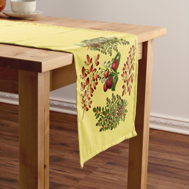 Fall & Autumn Berry Foliage Medium Table Runner (In Situ)