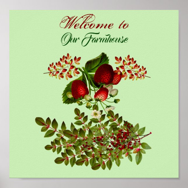 Fall & Autumn Berry Foliage Welcome Farmhouse  Poster (Front)