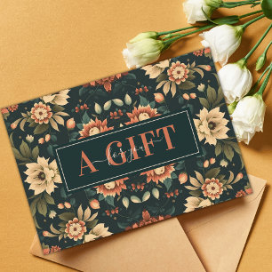 Fall Autumn Bloom Floral Business Gift Certificate