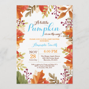 Fall Autumn Boy Baby Shower Invitation