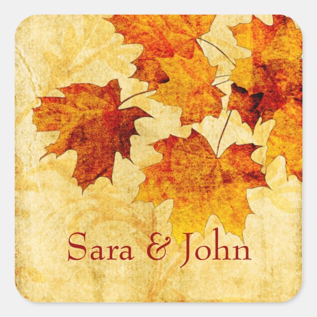fall autumn brown leaves envelope seal (Front)