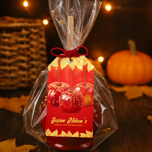 Fall Autumn Candied Apple Party Gift Tags