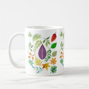 Fall Autumn Ceramic Mug Rustic Leaves Coffee Mug