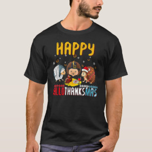 Fall Autumn Christmas Hedgehog Halloween Happy Tha T-Shirt