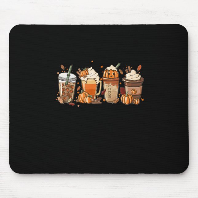 Fall Autumn Coffee Thanksgiving Pumpkin Halloween Mouse Mat (Front)