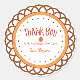 Fall Autumn Colour Thank You Favour Stickers