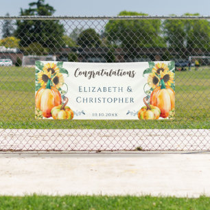 Fall Autumn Congratulations Wedding Reception Banner