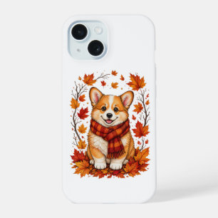 Fall Autumn Corgi Dog Cosy iPhone 15 Case