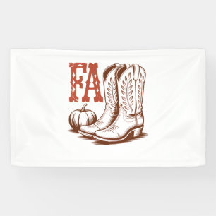 Fall Autumn Cowgirl Pumpkin Banner