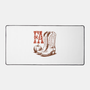Fall Autumn Cowgirl Pumpkin Desk Mat