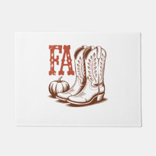 Fall Autumn Cowgirl Pumpkin Doormat