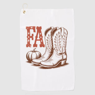Fall Autumn Cowgirl Pumpkin Golf Towel