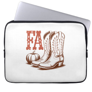 Fall Autumn Cowgirl Pumpkin Laptop Sleeve