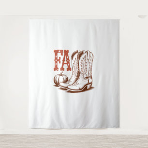 Fall Autumn Cowgirl Pumpkin Tapestry