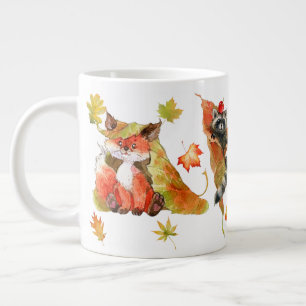 Fall Autumn Cute Animals Clipart Large Coffee Mug