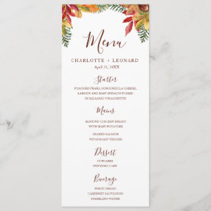 Fall Autumn Dinner Menu template