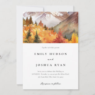 Fall Autumn Elegant Wedding Invitation