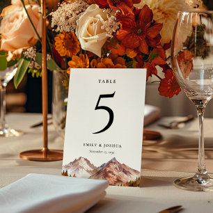 Fall Autumn Elegant Wedding Table Card