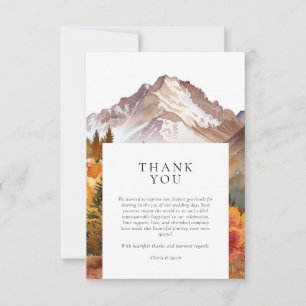 Fall Autumn Elegant Wedding Thank You Card