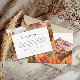 Fall Autumn Elegant Wedding Thank You Card