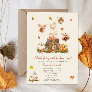 Fall Autumn Fairy Woodland Girl Baby Shower  Invitation