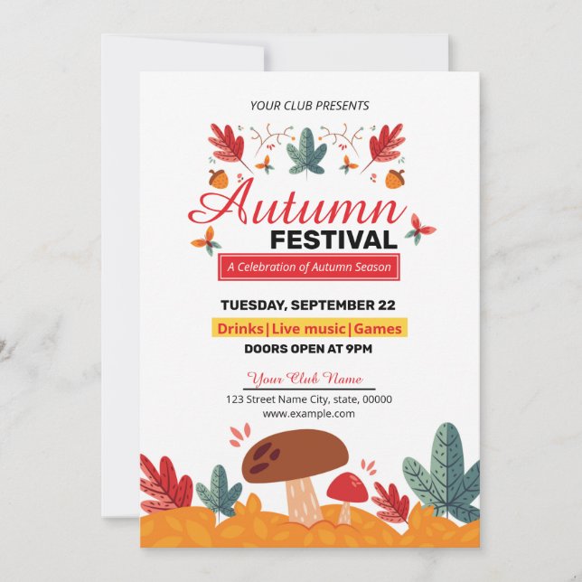 Fall / Autumn Festival Flyer Invitation (Front)