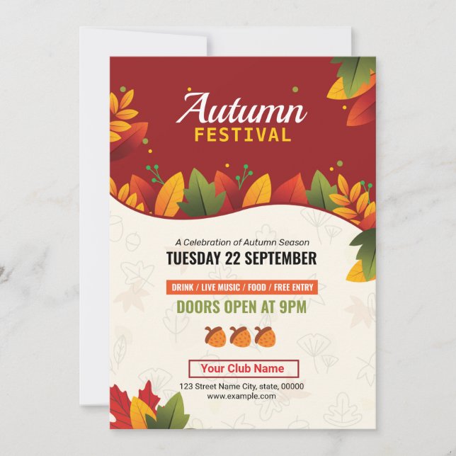 Fall / Autumn Festival Party Flyer Invitation (Front)