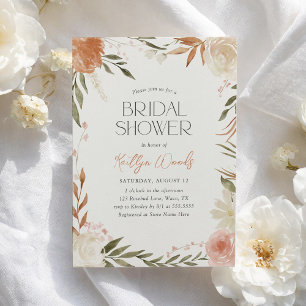 Fall Autumn Flora Foliagel Bridal Shower Invitation