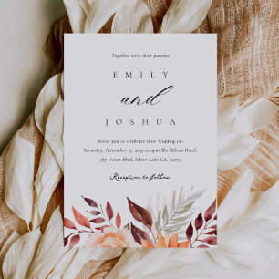 Fall Autumn Floral Boho Wedding Invitation