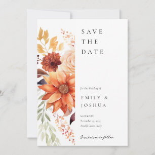 Fall Autumn Floral Boho Wedding Save The Date