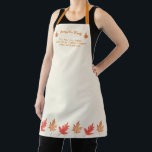 Fall Autumn Floral Thankful Family Monogram  Apron<br><div class="desc">Give thanks for your family! Monogrammed with the names of your family. Fall autumn floral leaves is perfect for your pumpkin pie baking or thanksgiving dinner feast. The perfect gift for your favourite cook.</div>