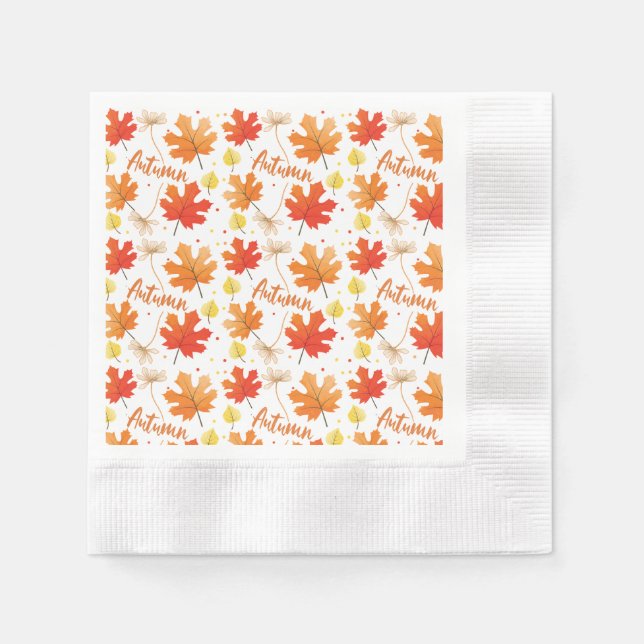 Fall Autumn Foliage Fall Leaves Napkin (Front)