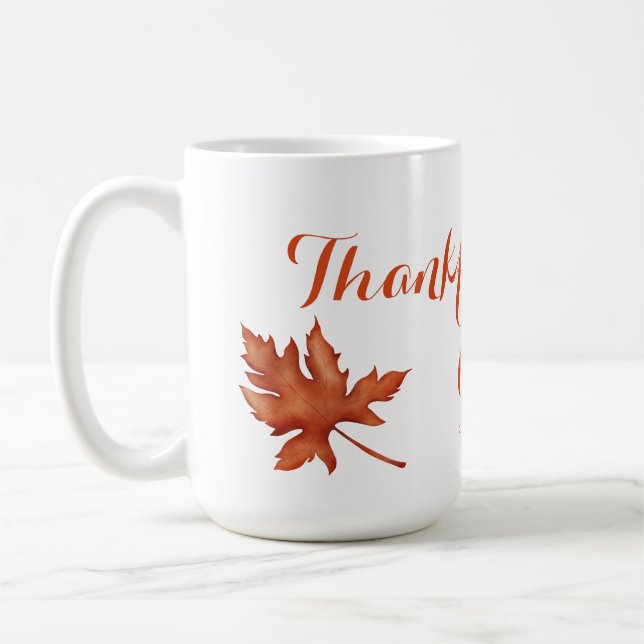 Fall Autumn Foliage Friendsgiving Thanksgiving Coffee Mug (Left)