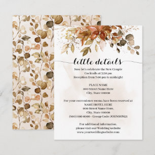 Fall Autumn Foliage Wedding Insert Card